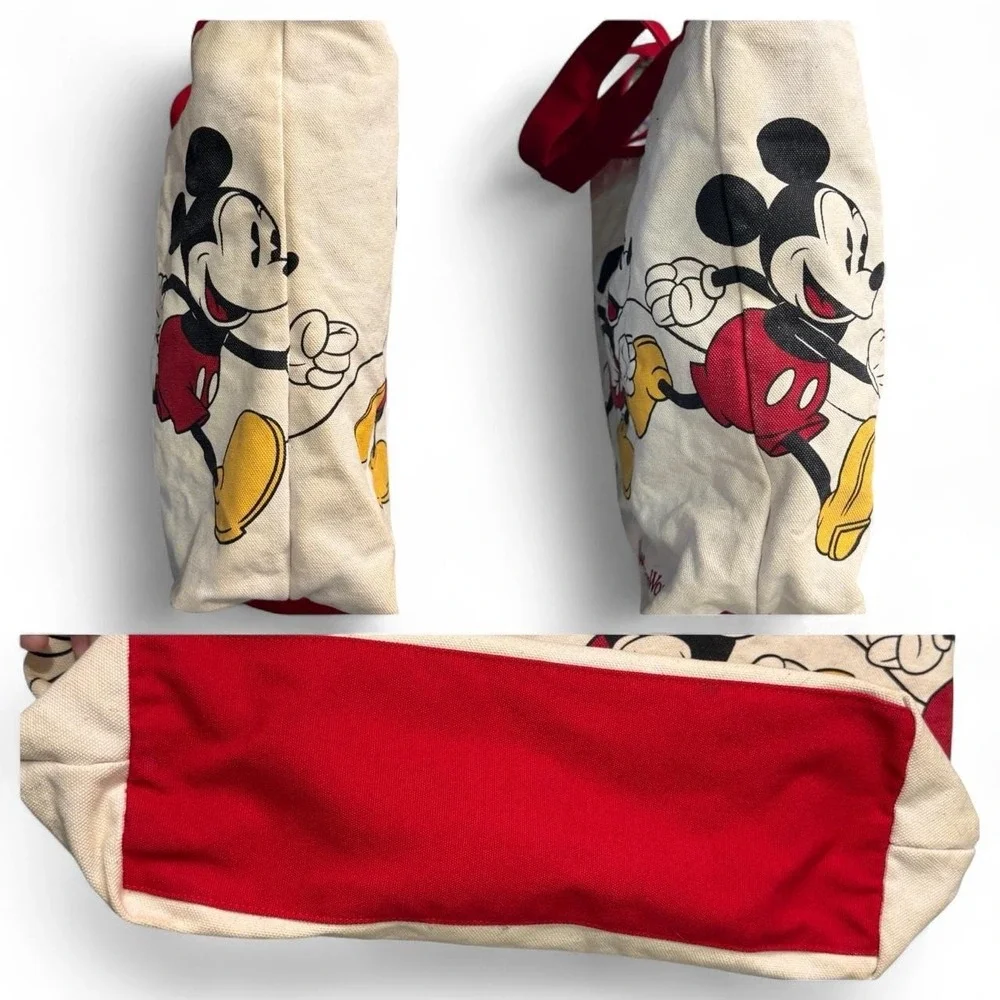 Disney Parks Timeless Mickey Mouse Canvas Tote Red Walt Disney World 18
